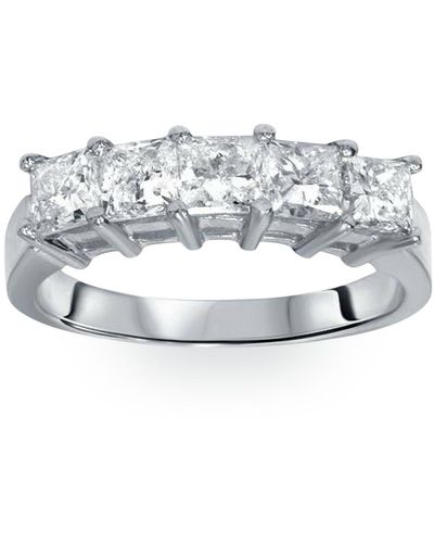 Pompeii3 2ct Princess Cut Diamond Wedding Anniversary Ring Band - Multicolor