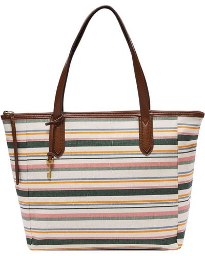 Fossil Sydney Shb2904387 Cotton Canvas Shopper - Metallic