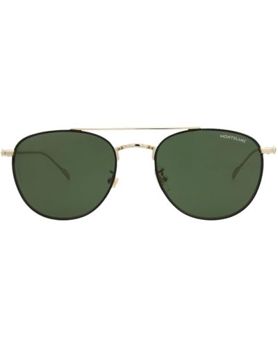 Montblanc Aviator-frame Metal Sunglasses - Green