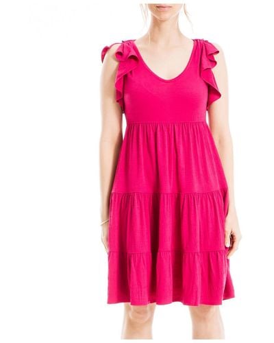 Max Studio Tiered A-line Mini Dress - Pink