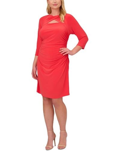 Adrianna Papell Plus Semi-formal Knee-length Bodycon Dress - Red
