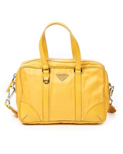 Prada Small Zip Handbag - Yellow