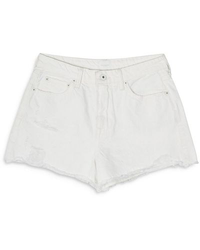 Jonathan Simkhai Denim Raw Hem Cutoff Shorts - White