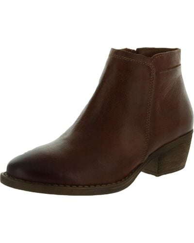 Eric Michael Hayley Leather Almond Toe Ankle Boots - Brown