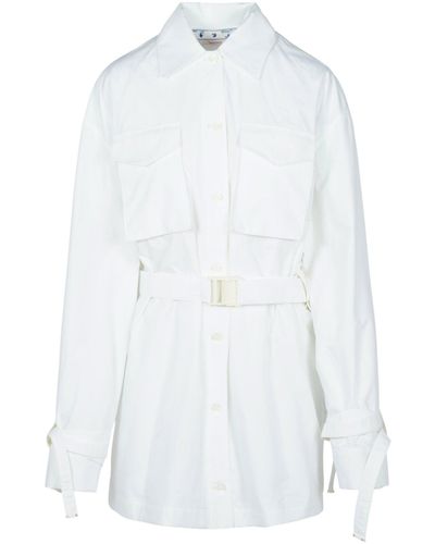 Off-White c/o Virgil Abloh Poplin Cargo Shirt Dress - White