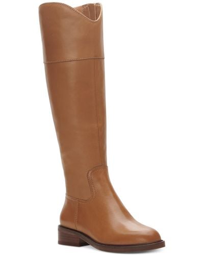 Vince Camuto Alfella Leather Tall Knee-high Boots - Brown
