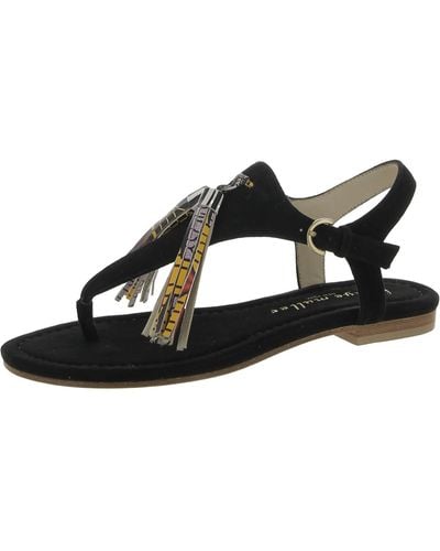 Bettye Muller Concepts Samba Suede Thong Slingback Sandals - Black