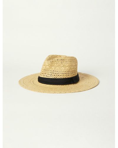 Lucky Brand Open Weave Boater Hat - Natural