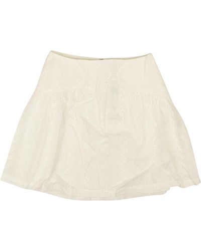 Opening Ceremony Optic White Cotton Eyelet Mini Skirt - Natural