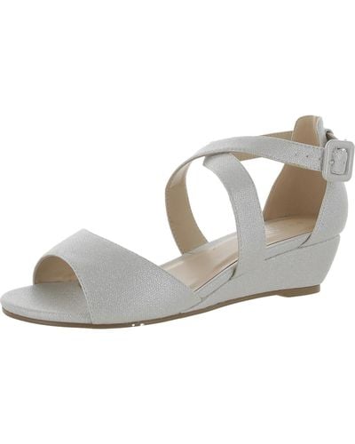 Paradox London jagger Open Toe Dressy Wedge Sandals - White