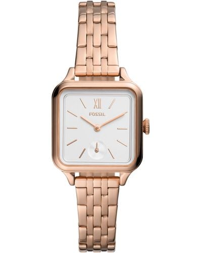 Fossil Colleen Three-hand Rose Gold-tone Stainless Steel Watch - Metallic