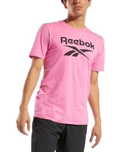 Reebok Cotton Crew Neck Graphic T-shirt - Pink