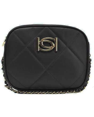 Bebe Gio Square Faux Leather Quilted Shoulder Handbag - Black