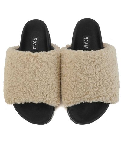 Roam Fuzzy Slippers - Natural