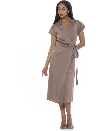 Alexia Admor Paris Belt Details Dress - Gray