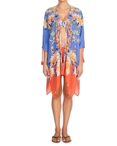 Johnny Was Kahlo Short Kimono Cover Up - Red