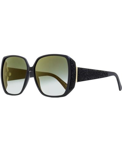 Jimmy Choo Square Glitter Sunglasses Cloe Black 62mm - Green