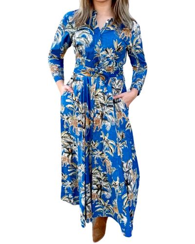 Guadalupe Luciana Jungle Dress - Blue
