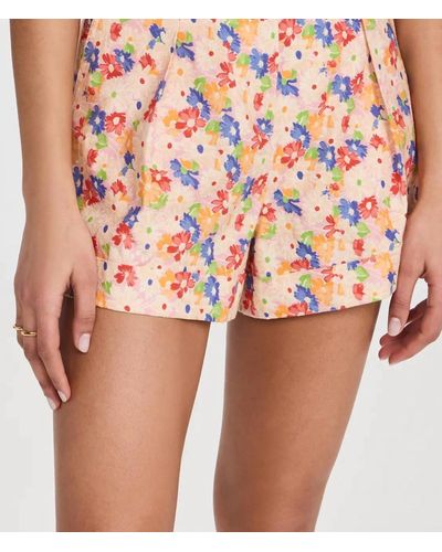 Something Navy Floral Pleated Shorts - Pink