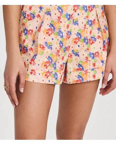Something Navy Floral Pleated Shorts - Pink