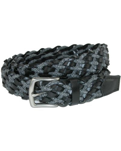 CrookhornDavis Cashmere Cord And Como Leather Braided Belt - Green