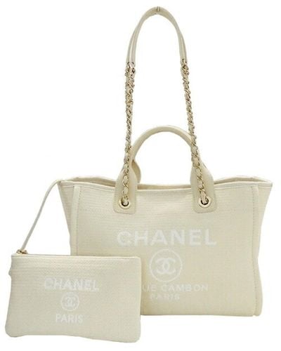 Chanel Camélia Black Canvas Tote Bag (Pre-Owned)