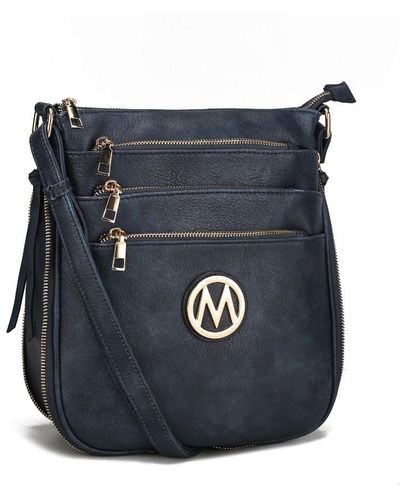 MKF Collection by Mia K Salome Expandable Multi-compartment Crossbody - Blue