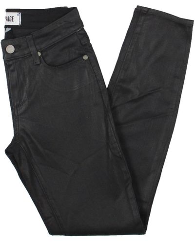 PAIGE Verdugo Denim Coated Ankle Jeans - Black