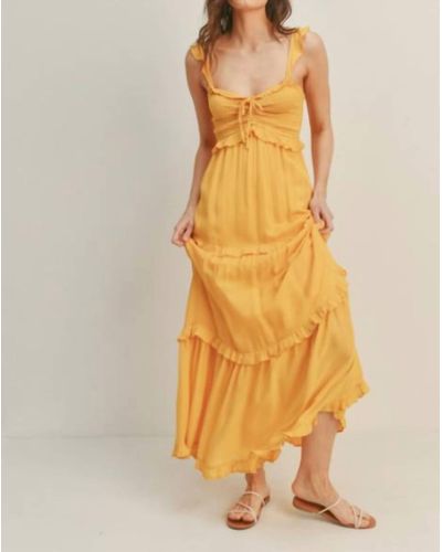 Lush Joyful Tiered Maxi Dress - Yellow