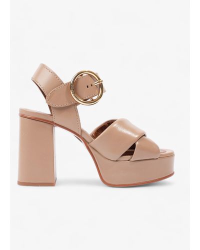 See By Chloé Lyna Platform Sandals 105mm Leather - Natural