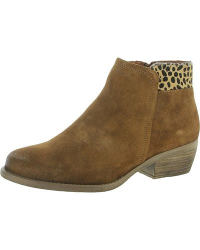 Eric Michael Aria Suede Almond Toe Ankle Boots - Brown