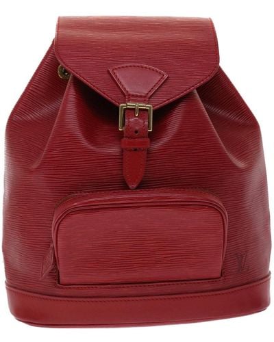 Louis Vuitton Montsouris Leather Backpack Bag (pre-owned) - Red