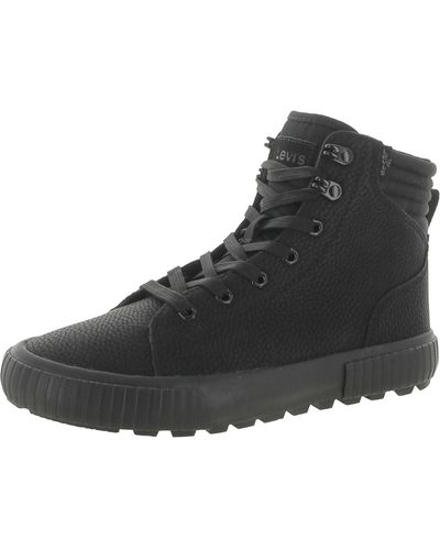 Levi's Canvas High-top Casual And Fashion Sneakers - Black