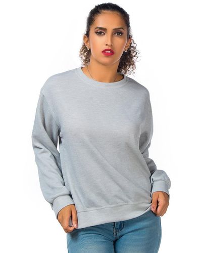 LONDON RAG Knitted Long Sleeve Pullover Sweatshirt - Gray