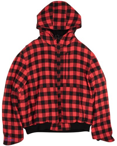 Marcelo Burlon Plaid Fleece Graphic Jacket - Red