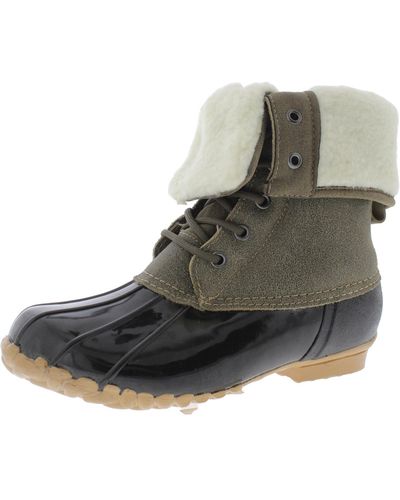 Maine Woods Adele Leather Faux Fur Winter & Snow Boots - Gray