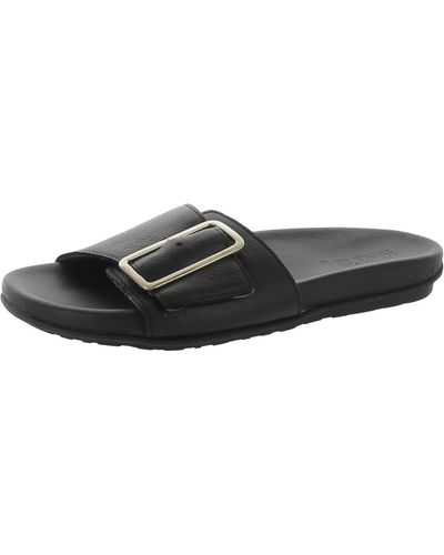 Naot Tahiti Leather Slip On Slide Sandals - Black
