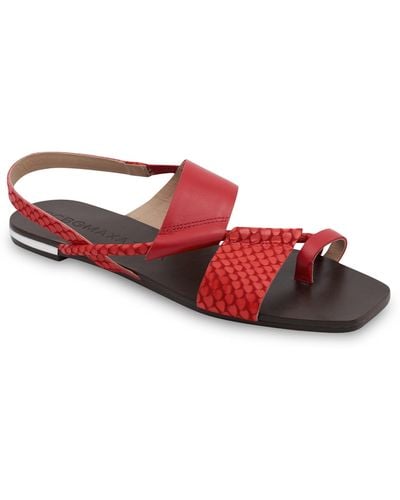 BCBGMAXAZRIA Marlin Leather Flat Sandal - Red