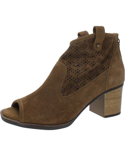 Dirty Laundry Trixie Suede Open Toe Booties - Brown