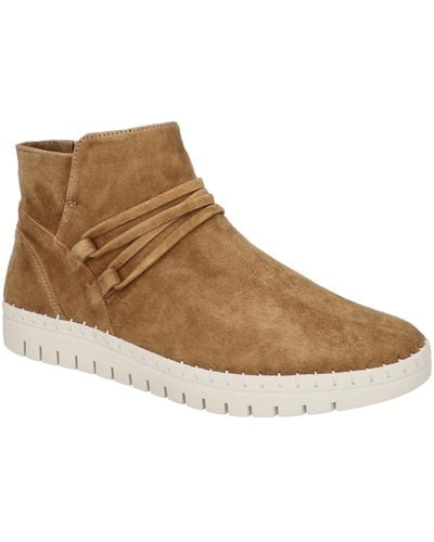 Bella Vita Falynn Suede Zip-up Casual And Fashion Sneakers - Brown