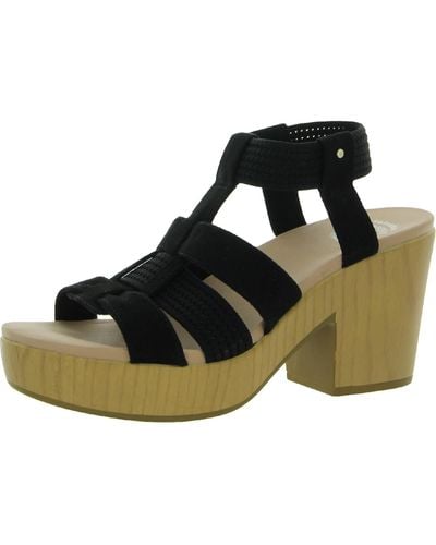 Dr. Scholls Blossom Strappy Ankle Strap Platform Sandals - Black