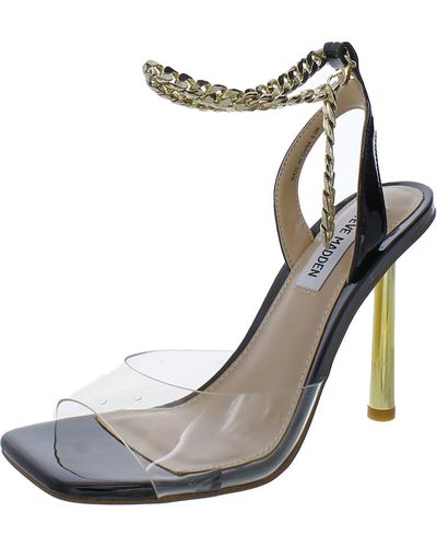 Steve Madden Buoyant Patent Leather Chain Dress Sandals - Natural