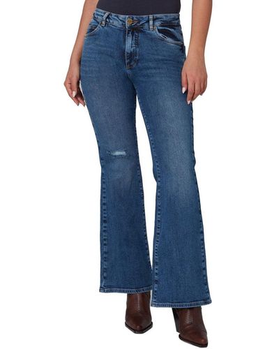 Lola Jeans Bradly-dis Mid Rise Flare Jeans - Blue
