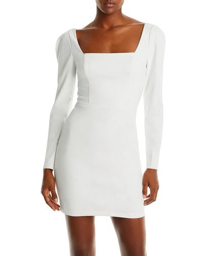 Aqua Embossed Short Mini Dress - White