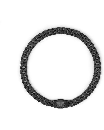 Philipp Plein Hexagon Cuban Links Necklace - Metallic