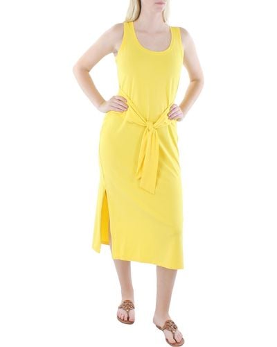 Lauren by Ralph Lauren Sleeveless Tie-front Midi Dress - Yellow