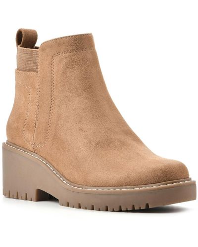 White Mountain Dear Faux Suede Booties Ankle Boots - Natural
