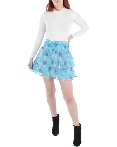 Dolan Floral Short Skirt - Blue