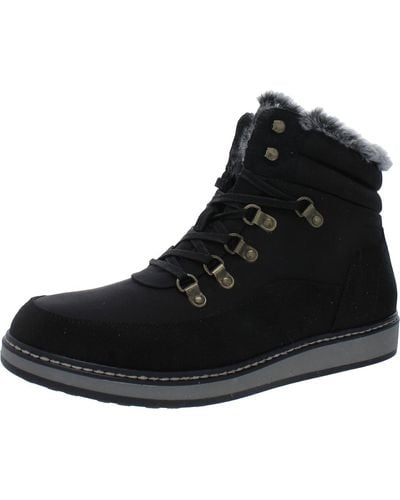 White Mountain Tamasha Faux Fur Lined Lace-up Winter & Snow Boots - Black