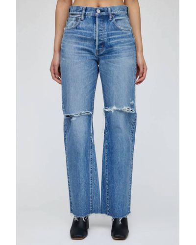 Moussy Clifton Remake Flare Jean - Blue